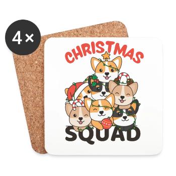 Corgi Weihnachtsbaum Christmas Squad Hunde - Untersetzer (4er-Set) - Weiß - Vorne
