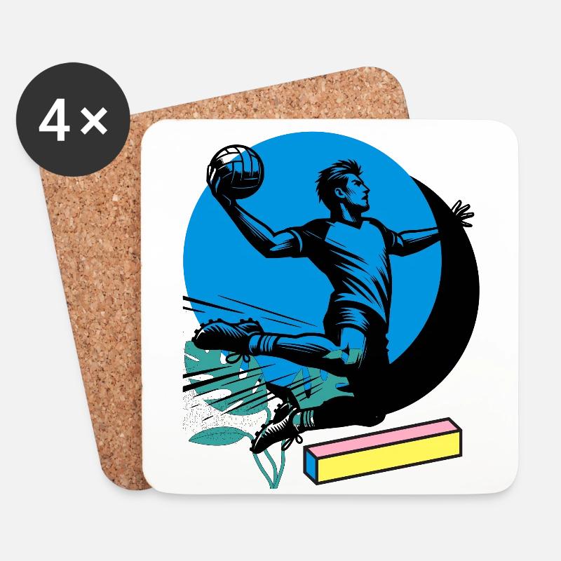 Handball Handballer - Untersetzer (4er-Set) - Weiß
