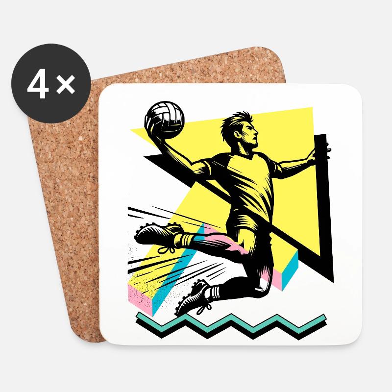 Handball Handballer - Untersetzer (4er-Set) - Weiß