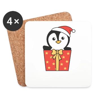 Penguin Christmas Gift Winter Animals - Coasters (set of 4) - white - Front