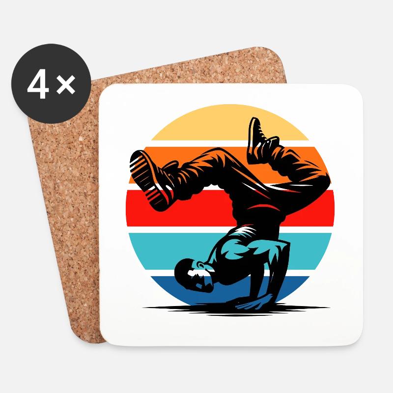 Breakdance - Untersetzer (4er-Set) - Weiß