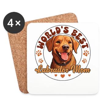 Labrador Retriver Maman Labrador Groovy - Dessous de verre (lot de 4) - blanc - Devant
