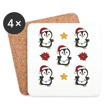 Penguin Christmas Winter Animals Penguins - Coasters (set of 4) - white - Front