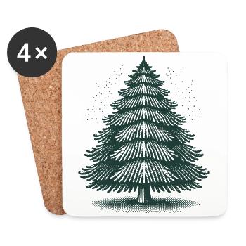 Zauberhafter Weihnachtsbaum für Festliche Stimmung - Untersetzer (4er-Set) - Weiß - Vorne