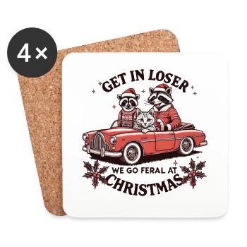 Raton laveur et ses amis Nous devenons sauvages à Noël - Dessous de verre (lot de 4) - blanc - Devant