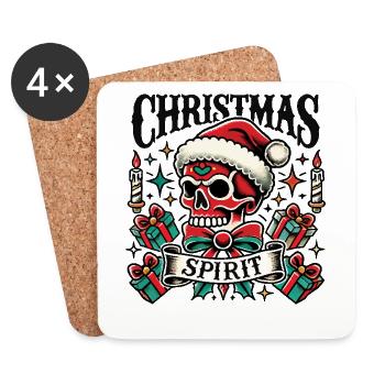 Weihnachtlicher Streetwear Aesthetic Vibe Tattoo - Untersetzer (4er-Set) - Weiß - Vorne