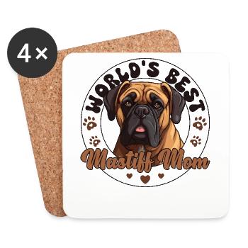 Mastiff Groovy Mastiff Mom - Untersetzer (4er-Set) - Weiß - Vorne