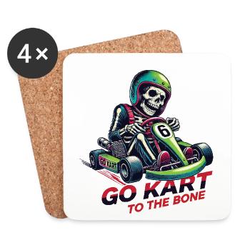 Kart Squelette - Dessous de verre (lot de 4) - blanc - Devant