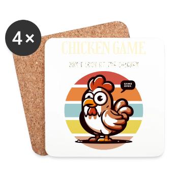 The Chicken Game Funny Farm - Untersetzer (4er-Set) - Weiß - Vorne
