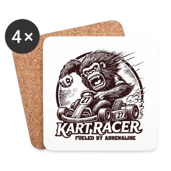 Kart racer driven by adrenaline - Coasters (set of 4) - white - Front