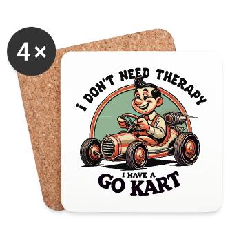 Racer Go-Kart Adventure Style - Coasters (set of 4) - white - Front
