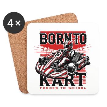 Le look rétro de Born To Kart est parfait pour les fans de kart - Dessous de verre (lot de 4) - blanc - Devant