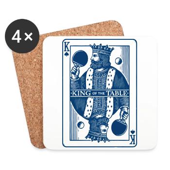 Retro Table Tennis King Of The Table Playing Card - Coasters (set of 4) - white - Front