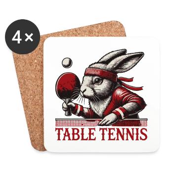 Hase Vintage Retro Tischtennis Meister - Untersetzer (4er-Set) - Weiß - Vorne