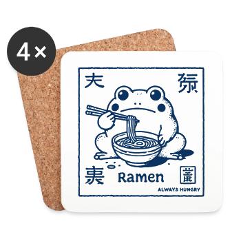 Ramen Frog Funny Japanese Streetwear Ukiyo-E - Coasters (set of 4) - white - Front