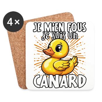 Je m’en fous je suis un canard - sweet duck - Dessous de verre (lot de 4) - blanc - Devant