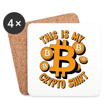 This Is My Crypto Shirt - Coasters (set of 4) - white - Front