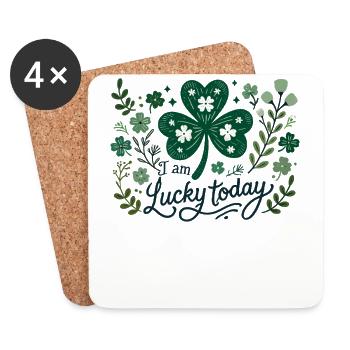 I'm Happy Today St. Patrick's Day Design - Coasters (set of 4) - white - Front