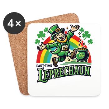 St. Patrick's Day Kleeblatt Regenbogen Kobold - Untersetzer (4er-Set) - Weiß - Vorne