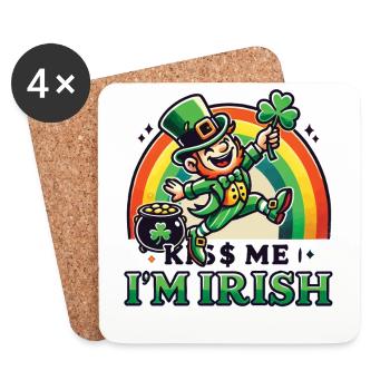 St. Patrick's Day Kiss Me I'm Irish - Untersetzer (4er-Set) - Weiß - Vorne