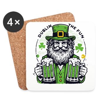 Dublin : la célébration amusante de la Saint-Patrick - Dessous de verre (lot de 4) - blanc - Devant