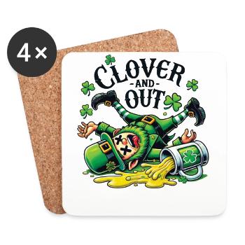 clover and out St. Patrick's Day - Untersetzer (4er-Set) - Weiß - Vorne