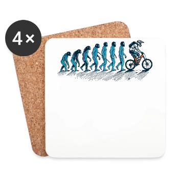 Evolution Mensch Zum Fahrradfahrer - Untersetzer (4er-Set) - Weiß - Vorne