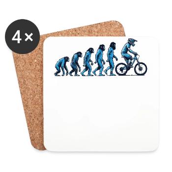 Evolution Vom Affen Zum Fahrradfahrer - Untersetzer (4er-Set) - Weiß - Vorne