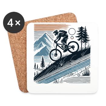 VTT Aventure Vélo Nature - Dessous de verre (lot de 4) - blanc - Devant