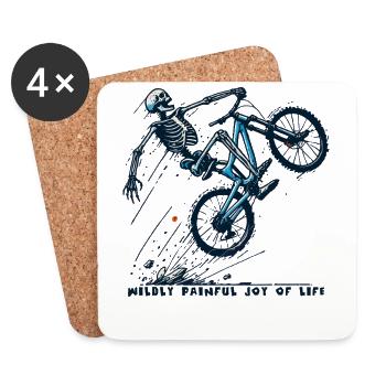 Vélo Follement Douloureux Joie De Vivre - Dessous de verre (lot de 4) - blanc - Devant