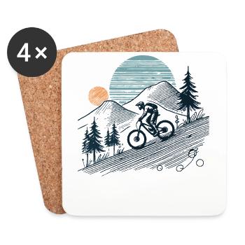 VTT Aventure Vélo Amoureux de la nature - Dessous de verre (lot de 4) - blanc - Devant