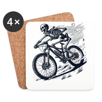 VTT Vélo Skeleton Adventure Retro - Dessous de verre (lot de 4) - blanc - Devant
