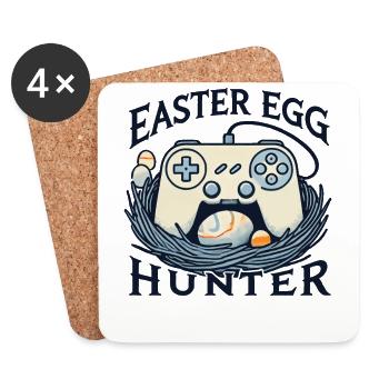 Oeuf de Pâques chasseur de manette de jeu Art - Dessous de verre (lot de 4) - blanc - Devant
