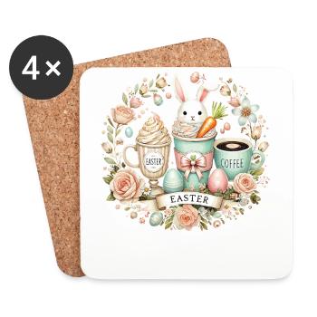 Osterhase Kaffee Ostern Latte Macchiato Design - Untersetzer (4er-Set) - Weiß - Vorne
