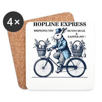 Easter HOPLINE EXPRESS Retro Vintage Aesthetic - Coasters (set of 4) - white - Front
