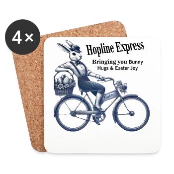 Vélo Lapin Rétro de Pâques Joy Hopline - Dessous de verre (lot de 4) - blanc - Devant
