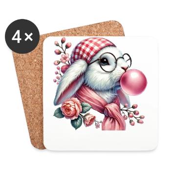Ostern Hase Retro Stil Cottagecore Ästhetik - Untersetzer (4er-Set) - Weiß - Vorne