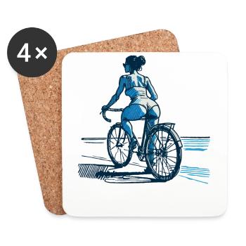 Conception esthétique du vélo de route pour - Dessous de verre (lot de 4) - blanc - Devant