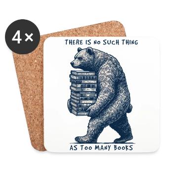 Funny book lover bear statement for book fan - Coasters (set of 4) - white - Front