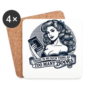 Livre rétro Conception de livre fille pour les lecteurs fréquents - Dessous de verre (lot de 4) - blanc - Devant