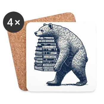 Bookworm Bookworm Book Lover Funny Book - Coasters (set of 4) - white - Front