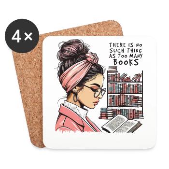 L’amateur de livres rencontre le look rétro d’une fille de livre - Dessous de verre (lot de 4) - blanc - Devant