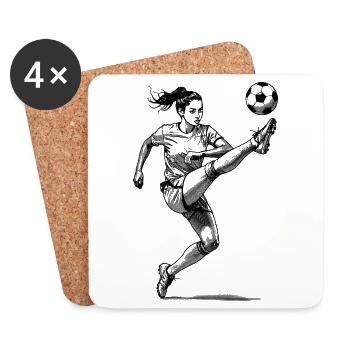 Kicker in focus: Women's football and scoring - Coasters (set of 4) - white - Front