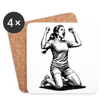 Chemise sécurisée Tor ! Footballeur avec le sens du ballon ! - Dessous de verre (lot de 4) - blanc - Devant