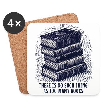 Motif de club de lecture dans un livre rétro - Dessous de verre (lot de 4) - blanc - Devant
