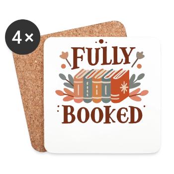 Florales Cottagecore Buch Design für Leseratte und - Untersetzer (4er-Set) - Weiß - Vorne