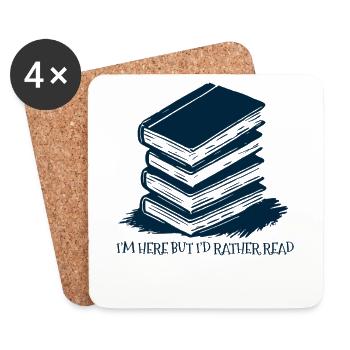 Retro Buch Design für Buchzitat Fans und Vielleser - Untersetzer (4er-Set) - Weiß - Vorne