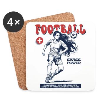 Suisse Fußballspielerin Shirt: Foulspiel mit Stil - Untersetzer (4er-Set) - Weiß - Vorne