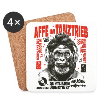 Gorilla Vibes Shirt: Glasses & Headphone Look - Coasters (set of 4) - white - Front