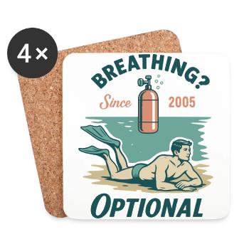 Breathing Optional Diver Ocean Sea - Coasters (set of 4) - white - Front